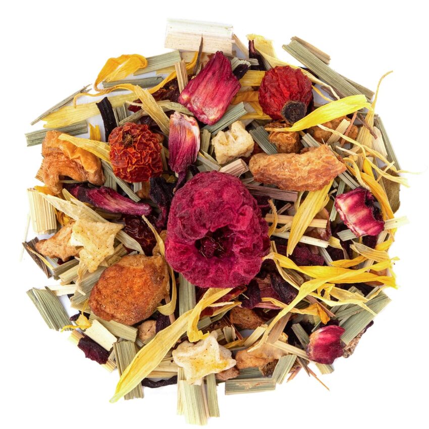 Tisane Framboise Givrée Bio Saveur Framboise par Made in Thé - Vue de haut