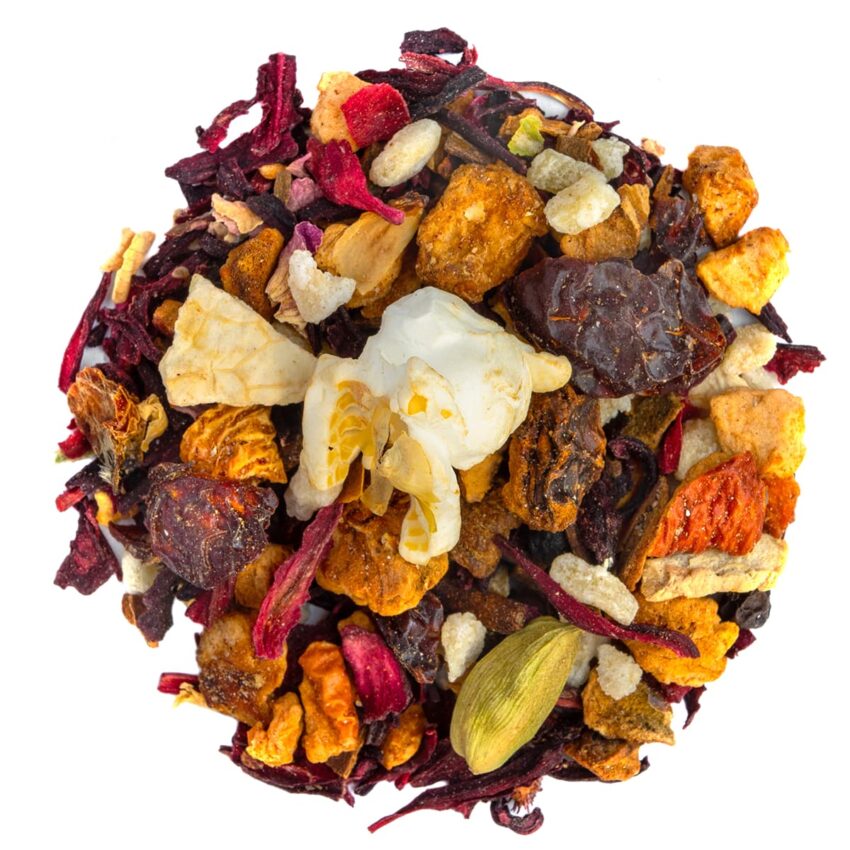 Tisane Douceur d’Hiver Bio Saveur Cannelle et Mandarine par Made in Thé - Vue de haut