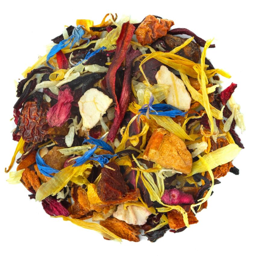 Tisane Évasion Tropicale Bio Saveur Mangue et Noix de coco par Made in Thé - Vue de haut