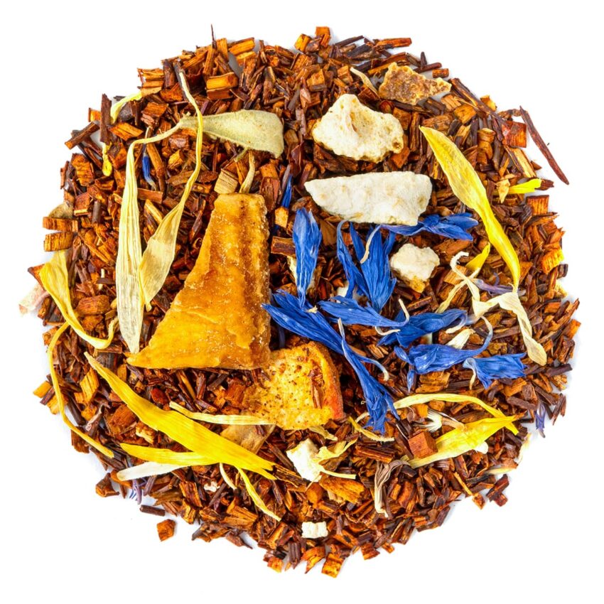 Rooibos Jardin Tropical Bio saveur Abricot, Mangue et Orange en vrac par Made in Thé - Vue de haut